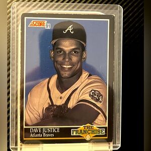 David Justice 1991 Score THE FRANCHISE Atlanta Braves Baseball Trading Card #861